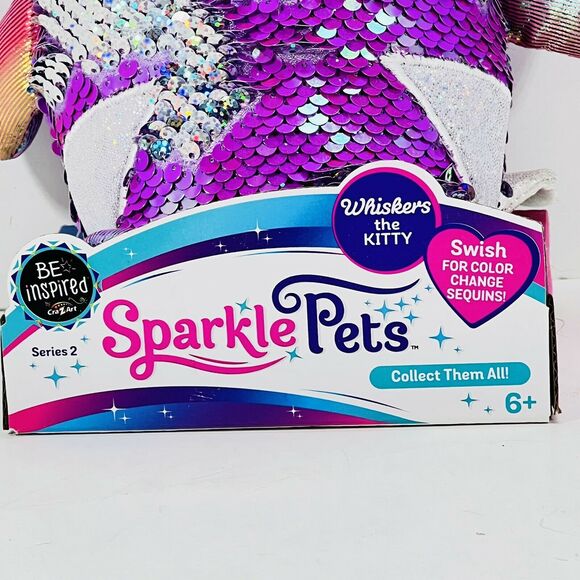 Sparkle Pets Whiskers the Kitty Plush Toy Color Change Sequins 6 inch Series 2 - Picture 13 of 13